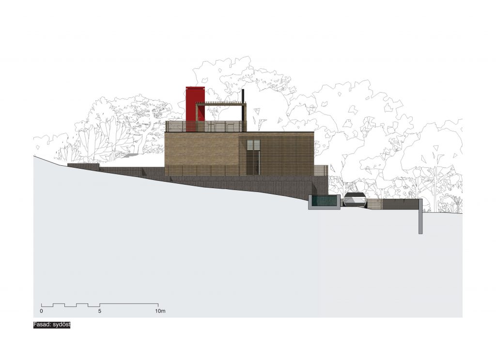 Villa M privat utsikt landskap Sverige skärgård västkust Bohuslän utekök takterass "öppen spis" pool "Natural Pool" svår tomt